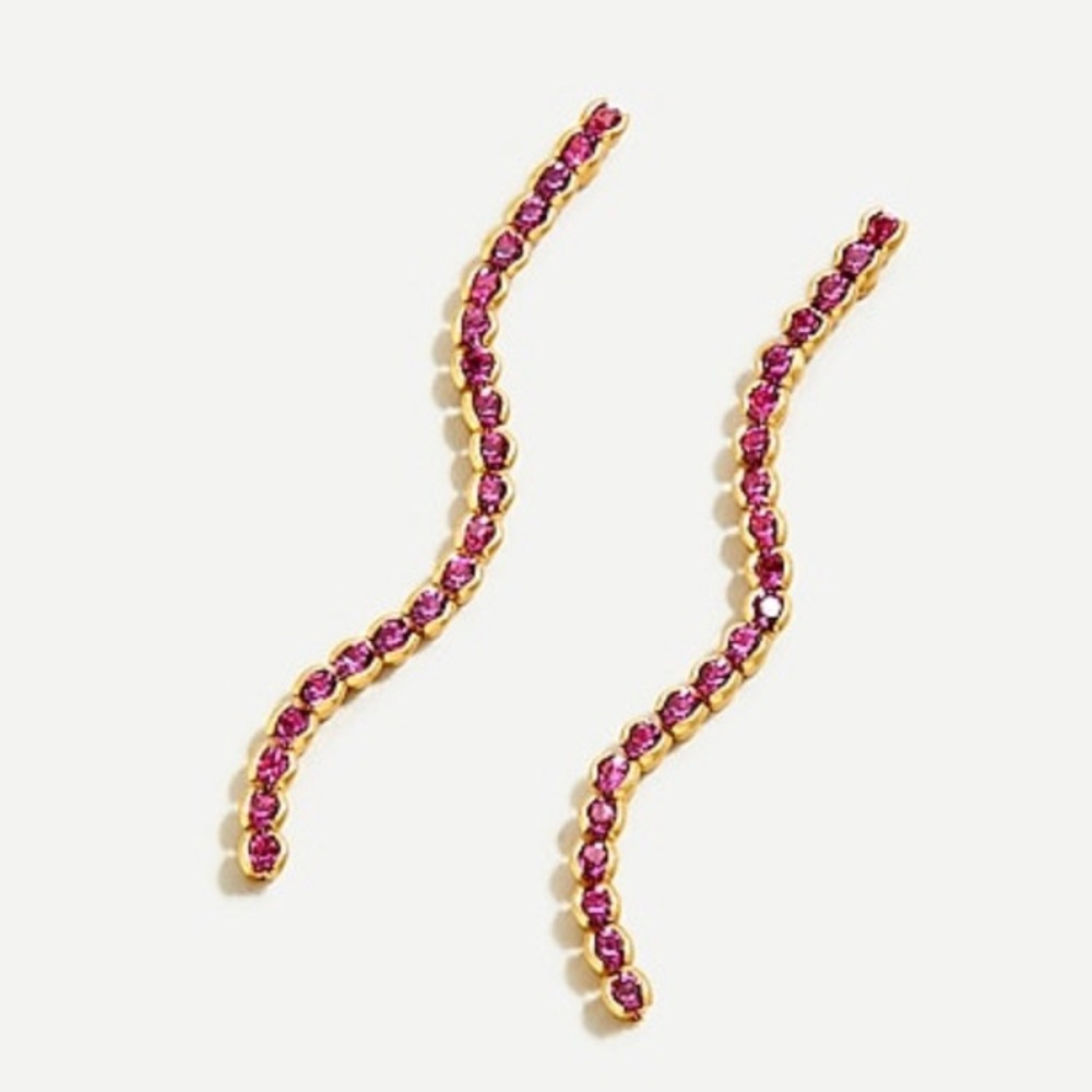 J. Crew Women's NWT Linear Crystal Chain Earrings